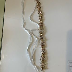 Gold/pearl/crystals Bridal head piece. Never used